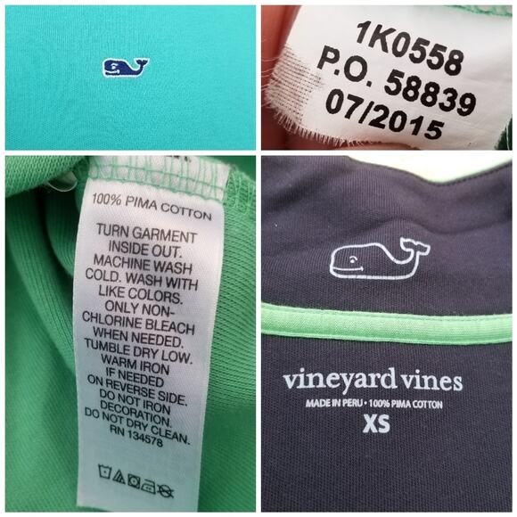 1/4 Zip Pullover Mint Green 100% Pima Cotton Vineyard Vines Size XS Sweatshirt - Picture 4 of 8